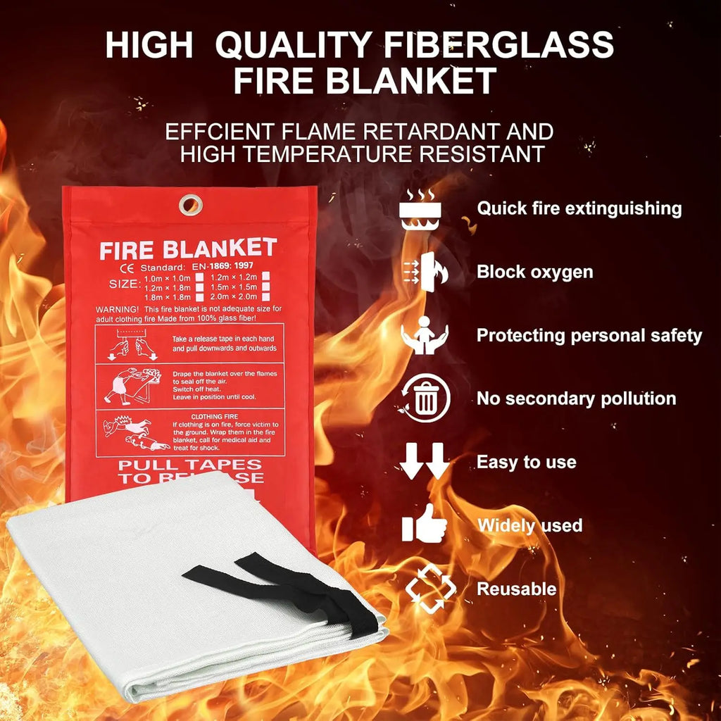 Falco Fire Blanket | Fiberglass Flame Retardant, Kitchen & Camping Use 1