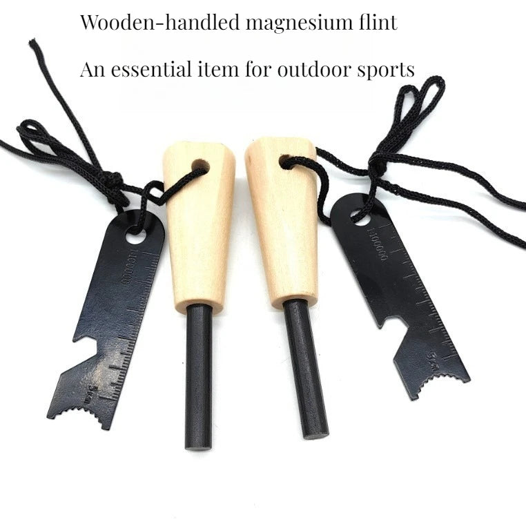 Fuego Flint Fire Starter | Waterproof Multi-Tool with Wood Handle 3