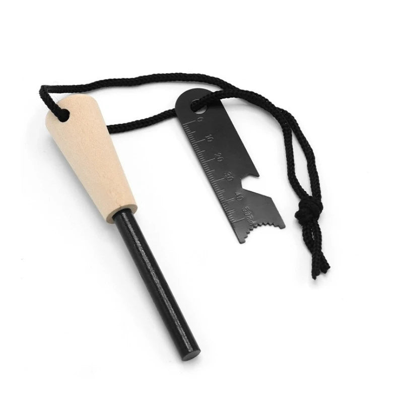 Fuego Flint Fire Starter | Waterproof Multi-Tool with Wood Handle 6
