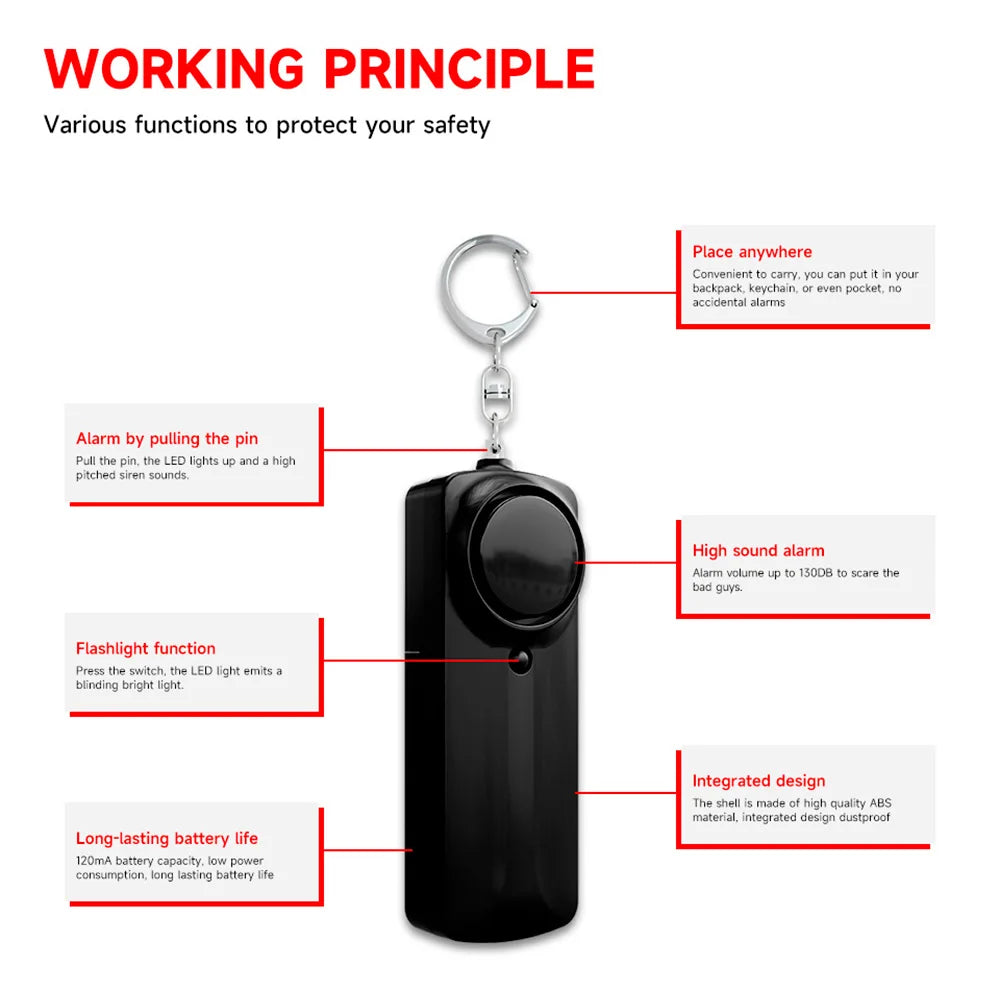 Pera Security Alarm | 130dB Keychain, Portable Personal Safety Device 5