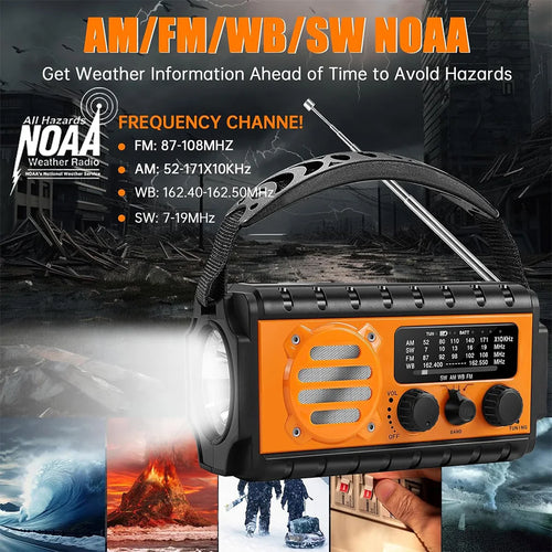 Quest Emergency Radio | 20000mAh USB Rechargeable, Solar Hand Crank 0
