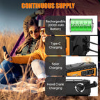 Quest Emergency Radio | 20000mAh USB Rechargeable, Solar Hand Crank 3