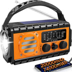 Quest Emergency Radio | 20000mAh USB Rechargeable, Solar Hand Crank 7
