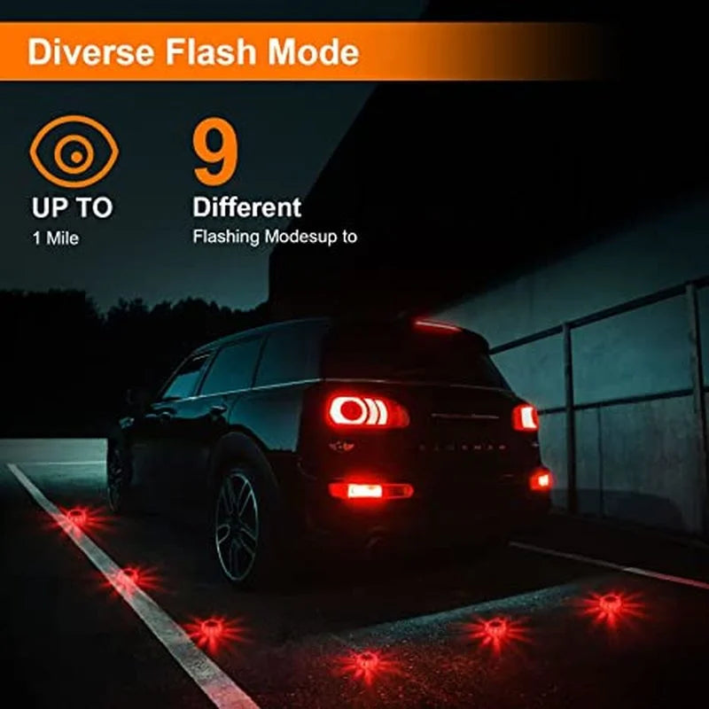 Rally Road Flares | USB Rechargeable, Waterproof, 9 Flashing Modes 5