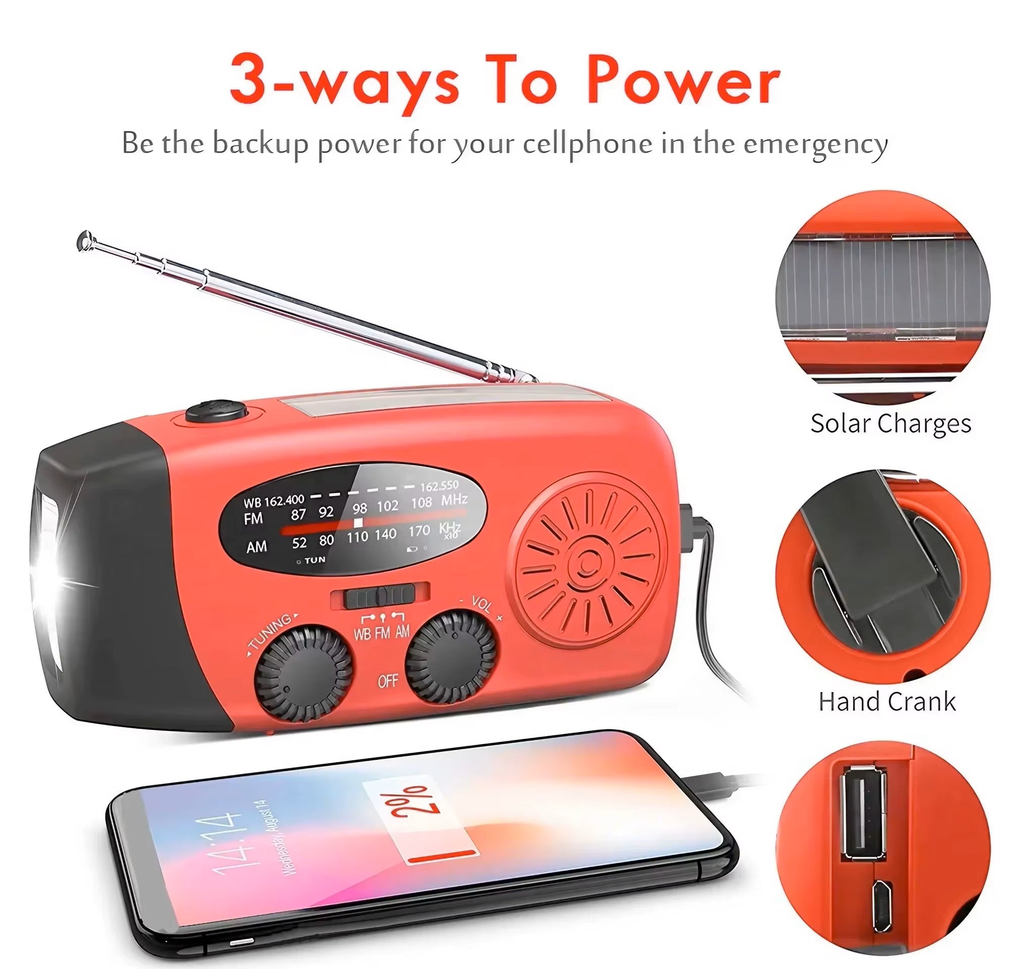 Emergency Radio | Solar-Powered