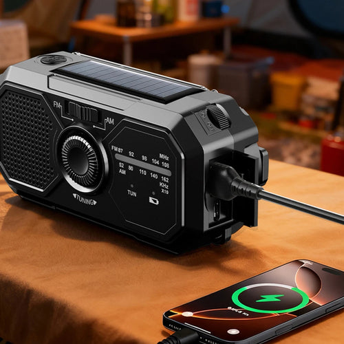 SolaRex Emergency Radio | Hand-Crank, USB Charger, Solar Power 0