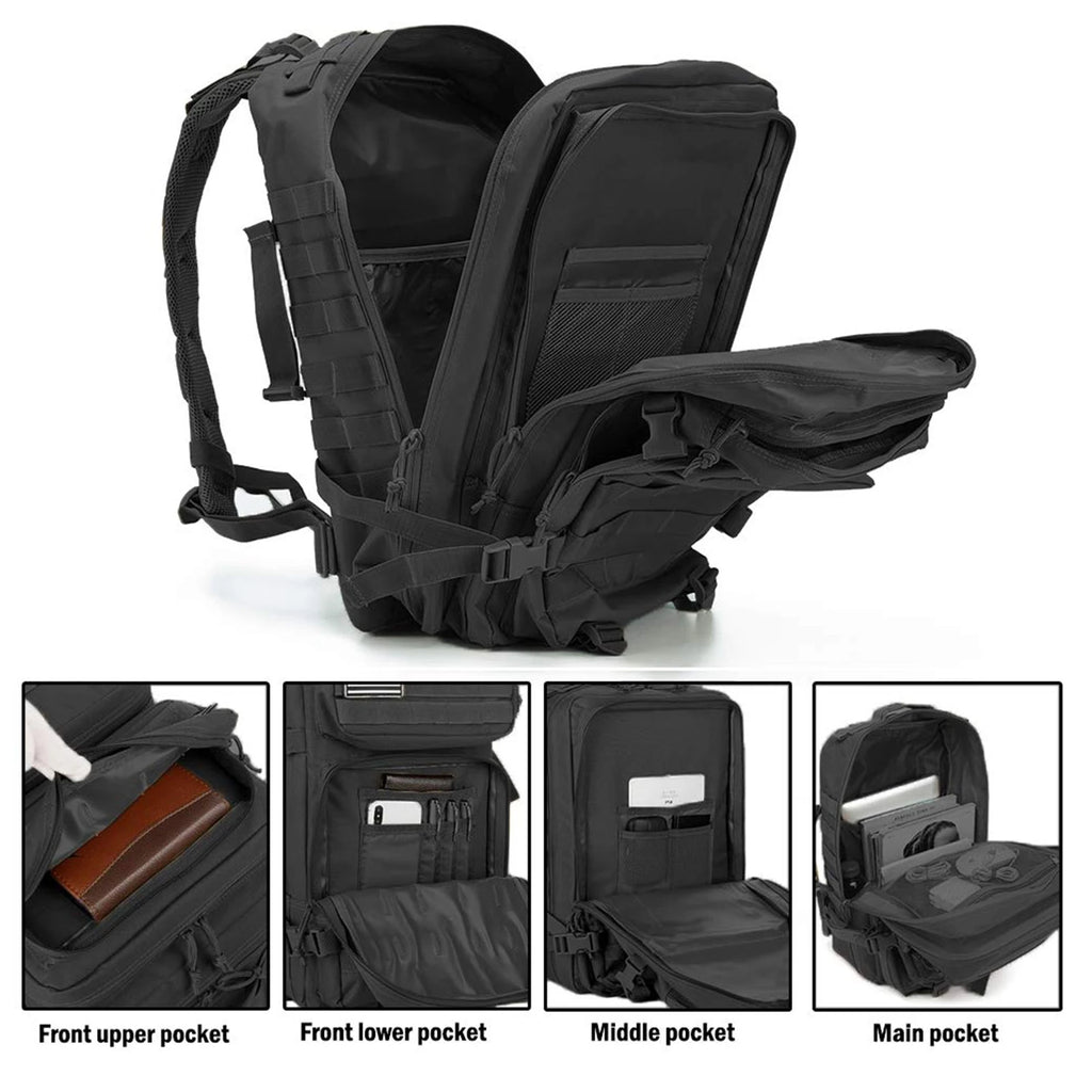 Trek Tactical Backpack | 45L Waterproof, Molle Design, Padded Straps 3