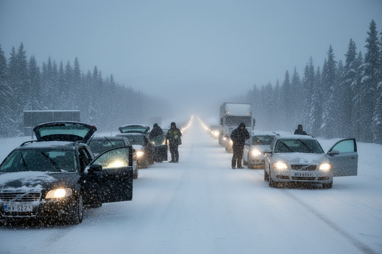 add more heavy snow. Make it look like more like an emergency situation