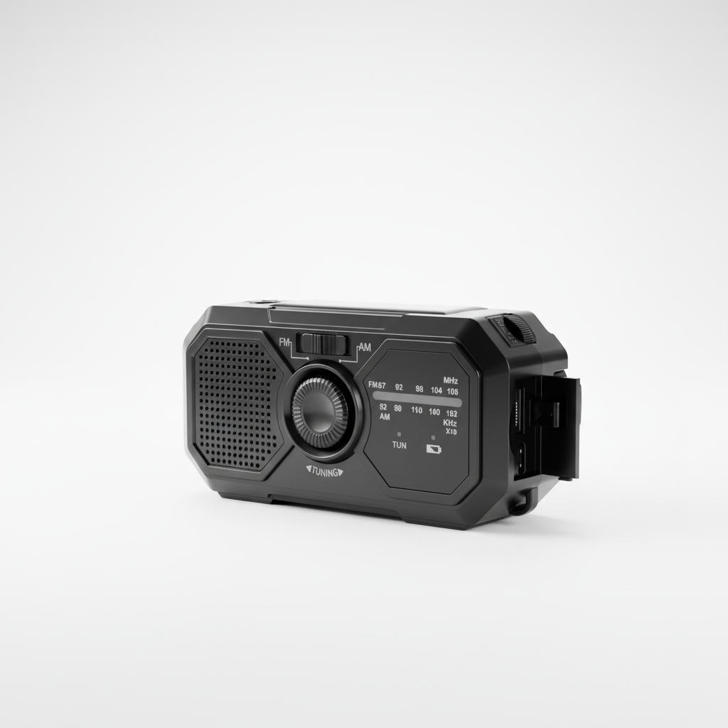 Emergency Radio Hand-Crank Solar - Professional Studio Photography