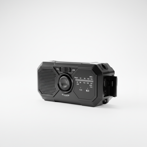 Emergency Radio Hand-Crank Solar - Professional Studio Photography
